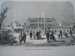 Gravure 1865 - Cologne Le Jardin Botanique - Imagen 1 de 1