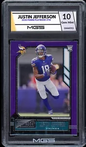 Carta Rookie 2020 Panini Playbook #114 Justin Jefferson MGS GRADATA 10 gemme nuova RC - Foto 1 di 2