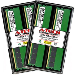 A-Tech 32GB Kit (4x 8GB) DDR5 4800 MHz Desktop PC5-38400 DIMM 288-Pin Memory RAM - Picture 1 of 7
