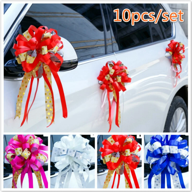 10PCS Dot Large Pull Bow Ribbons Gift Packing Flower bow Wedding Car Decor - Изображение 1 из 4
