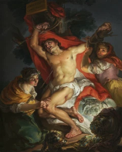 Saint Sebastian Tended by Saint Irene | Vicente Lopez y Portana | 1795 Print - Picture 1 of 9