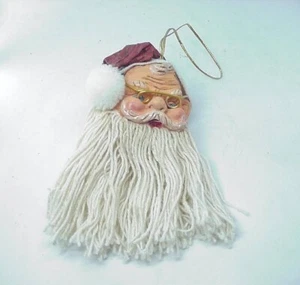 Paper Mache' (?) Santa Ornament Christmas Decoration Vintage (?) - Picture 1 of 4