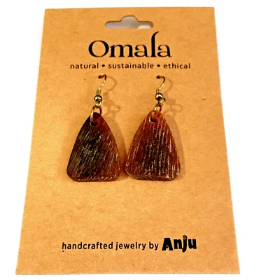 HANDCRAFTED BY ANJU OMALA ANIMAL HORN PIERCED EARRINGS DROP DANGLE - Image 1 of 2