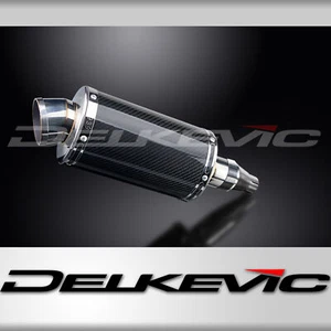 Kymco K-Pipe Downtown 2016-2021 Slip On 9" Oval Carbon Exhaust Muffler Kit - Picture 1 of 5