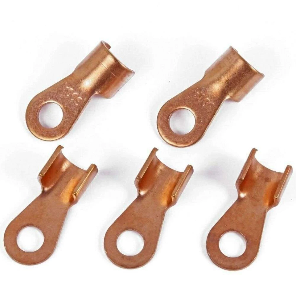 5 Stk massive 300A 10mm Ring Kabel Schuhe Kupfer Zunge Klemmen Auto KFZ HIFI K5 - Bild 1 von 1