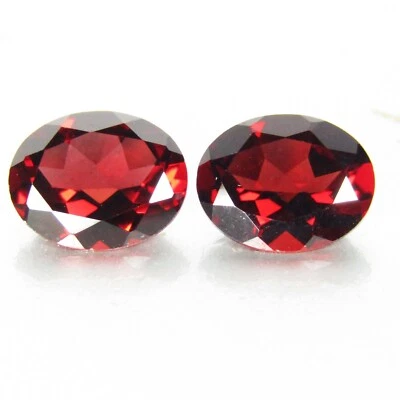 Par a juego de granate almandino color rojo natural 6,38 quilates 10x8xm forma ovalada Foto 1 de 4
