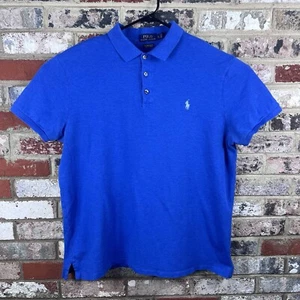 Men's Vtg 90's Polo Ralph Lauren Golf Polo Shirt Custom Slim Fit Solid Blue XL - Picture 1 of 5