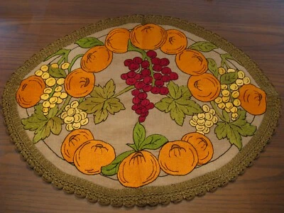 Vintage Embroidered Linen Tablecloth, Handmade &  Four Napkins - Image 1 of 4