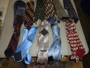 VINTAGE Lot 11 Men's Designer Silk Neckties GEORGE CLUB ROOM FOSSIL VILLINIL - Picture 1 of 5