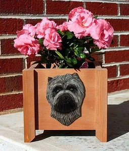 Cairn Terrier Planter Flower Pot Light Grey - Picture 1 of 1