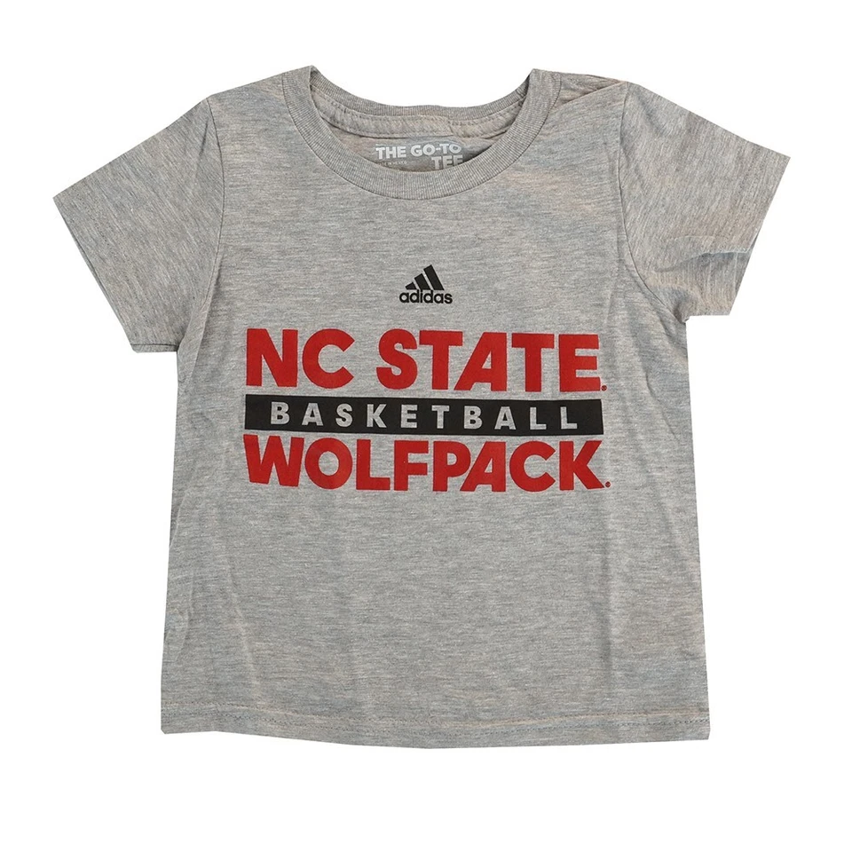 NC State Wolfpack NCAA Adidas Toddler Grey "Double Dribbler" T-Shirt - Image 1 of 1