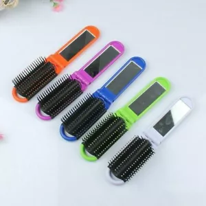 3PCS NEW Folding Hair Brush Mirror Compact Pocket Size Travel Car For Purse Bag - Picture 1 of 3