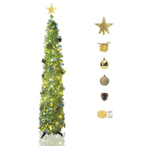 Pop Up Matita Albero di Natale con Luci 5FT Artificiale Preilluminato Slim Natale... - Foto 1 di 7