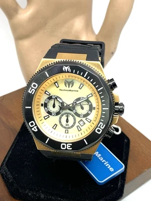 Technomarine Men's Watch TM-222081 Chronograph Quartz Gold Black Rubber Strap - Image 1 of 4