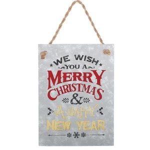 Roman 7.5" We Wish You a Merry Christmas Verse Metal Christmas Tree Ornament - Picture 1 of 4