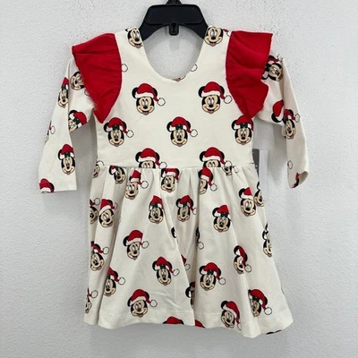 Disney Mónica + Andy Navidad Mickey Mouse Vestido Volantes 12-18 Meses Vacaciones Foto 1 de 4