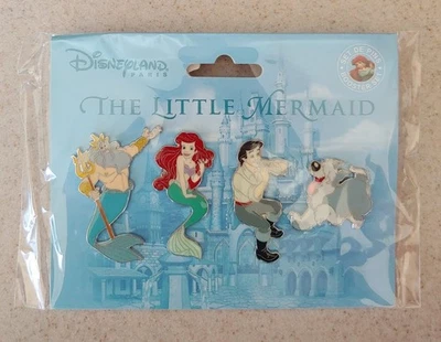 Disney Pin DLP - Little Mermaid Booster Set - King Triton Eric Ariel and Max - Image 1 of 2
