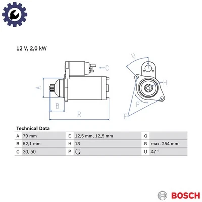 STARTER 0 986 025 070 FOR SKODA KAMIQ KAROQ OCTAVIA/II/Combi/III LAURA SUPERB - Image 1 of 4