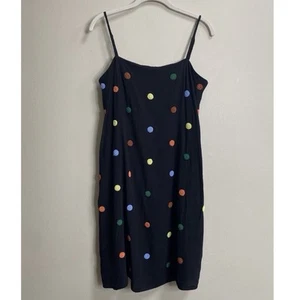 & Other Stories Black Beaded Polka Dot Mini Dress Size 10 - Picture 1 of 14