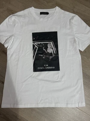 Футболка Kim Kardfashion X Dolce Gabbana D&G Collab размер 50 L большой белый топ - Изображение 1 из 4