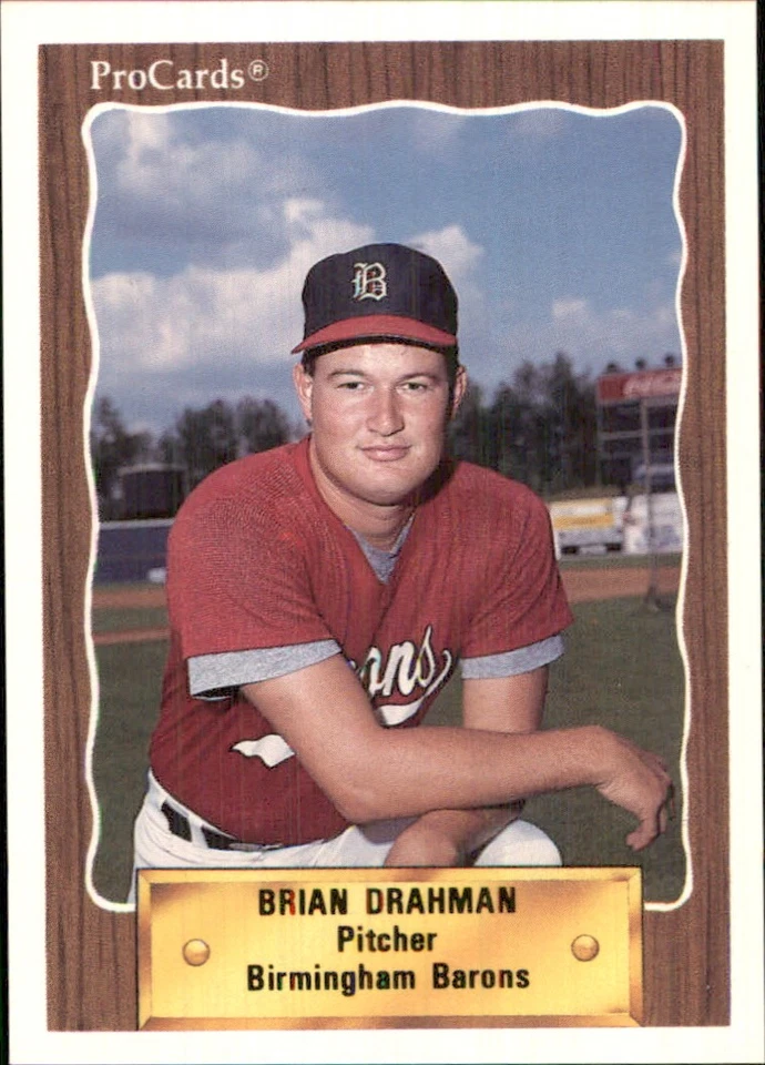Brian Drahman 1990 ProCards #1103 RC Birmingham Barons AutographDen - Image 1 of 2