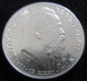 MDS DEUTSCHES REICH KAISERREICH BAYERN ZWEI 2 MARK 1911 D "LUITPOLD", SILBER #Q - Picture 1 of 2