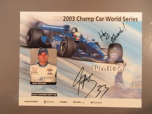 SIGNED Auto 2003 Indy Car Johnson Controls Alex Tagliani Hero Card - Picture 1 of 2