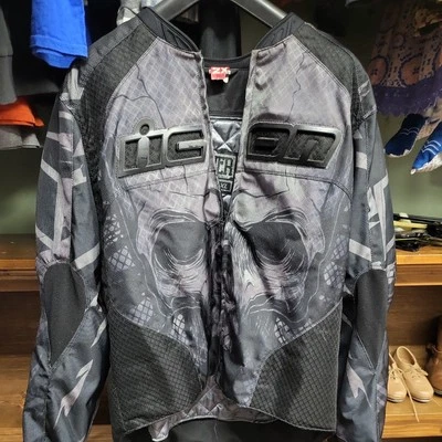 Chaqueta de equitación Overlord Icon D30 Motorsports negra textil para hombre 2XL Foto 1 de 4