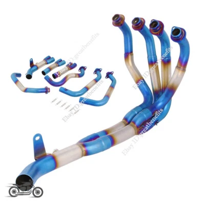Exhaust System Blue Front Link Pipe For Kawasaki Z900 A2 2018-2024 A2 35KW 70KW - Image 1 of 4