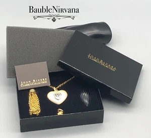 Joan Rivers Colgante Cambiable Conjunto Collar Cadena Oro CORAZÓN HINCHADO en Caja - Imagen 1 de 7