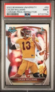 2022 Bowman Chrome U University Caleb Williams RC Rookie Ref Refractor PSA 9 SP - Picture 1 of 2