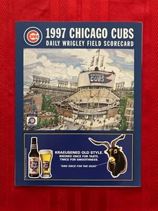 1997 MLB Chicago Cubs scorecard / Phillies / Sandberg home finale / Sosa - Picture 1 of 1