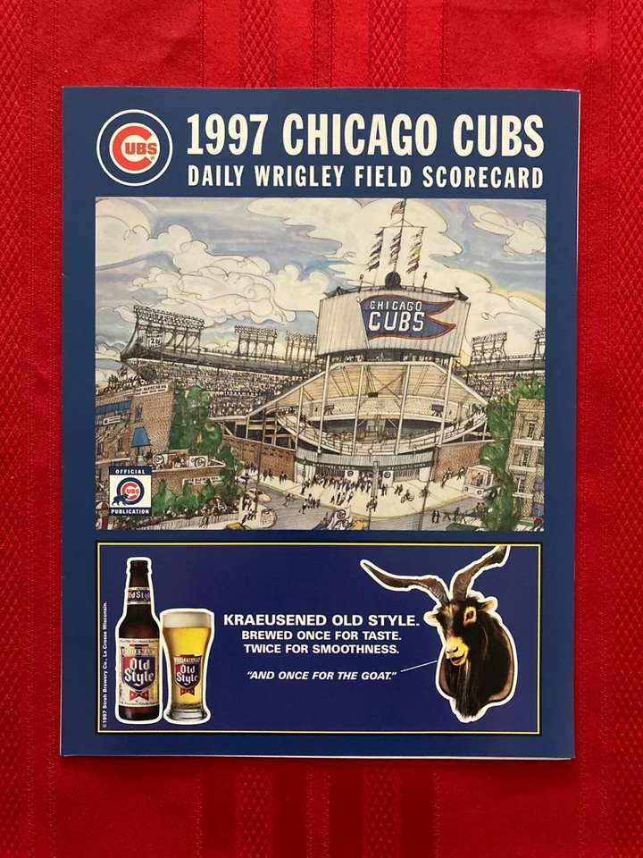 1997 MLB Chicago Cubs scorecard / Phillies / Sandberg home finale / Sosa - Image 1 of 1