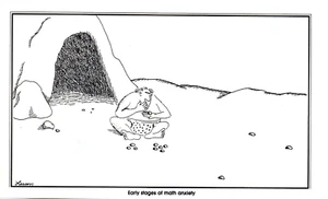 1980's Vintage Far Side COMIC STRIP Pin-Up WALL ART - EARLY STAGES MATH ANXIETY - Picture 1 of 4