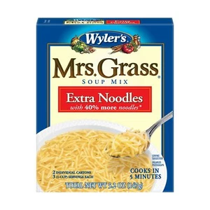 Mélange de soupe de nouilles supplémentaires Mrs. Grass 5,2 onces paquet de 12 aliments goût épicerie maison - Photo 1/8