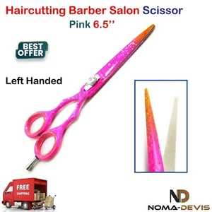 Barber Scissor Pink color 6.5 Inch Left Handed For Hairdressing Scissor BEADEN® - Picture 1 of 5