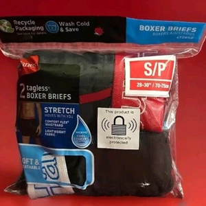 2 pares de calzoncillos boxer Hanes para hombre talla pequeña 28-30" negros sin etiquetas nuevos - Imagen 1 de 5