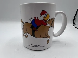 Vintage Olympic Games Equestrian Mug 1984 White Papel Coffee Tea LA Horses - Picture 1 of 6