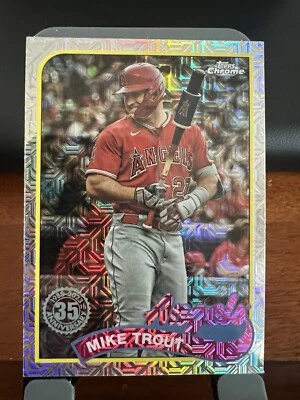 Mike Trout 2024 Topps Chrome 35th Anniversary Mojo #T89C-17 - Image 1 of 2