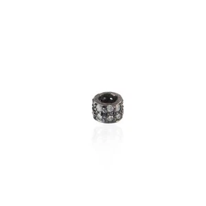 0,17ct Diamant Zwischenring Rondell oxidiert Fundstück 925 Sterling Silber - Bild 1 von 5
