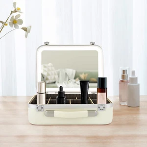 Espejo de Luz LED Regulable Mujer Bolsa de Cosméticos Viaje Maquillaje Estuche Organizador Grande - Imagen 1 de 8