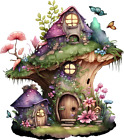 Litte Gnomes House Wall Art Colourful Vinyl Sticker Decals z996