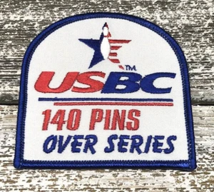 Vintage USBC 140 PINS OVER SERIES Bowling Iron On / Sew On Patch - Picture 1 of 3