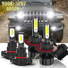 For Jeep Wrangler 2010-2020 2021 LED Headlight Hi/Lo Beam+Fog Light 4PC Bulbs GB
