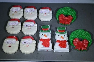 Vintage SOAP Santa Head Snowman Wreath  Christmas decor Hand soap bar - Picture 1 of 9