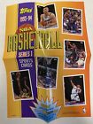 1993-94 Topps Basketball Series 1 Point Of Sale Poster 14 x 10" NM