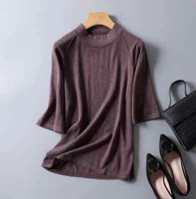 Good Quality High Neck Half Sleeve Pullover Top Sweater - Image 1 of 4