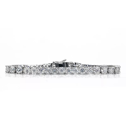 VALENTINO Bracciale Tennis Diamanti Coltivati in Laboratorio Taglio Tondo EF VS In Oro Bianco 14k Certificato GDGL