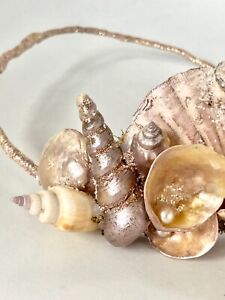 OOAK Summer Beach Seashell Cosplay Bridal Mermaid Crown Cultured Pearls Shells