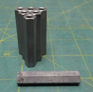 (Qty: 7) Female Hex Thread Adapter 10-24 Thread 1-1/2" Length 3/8" H Width Steel - Picture 1 of 4